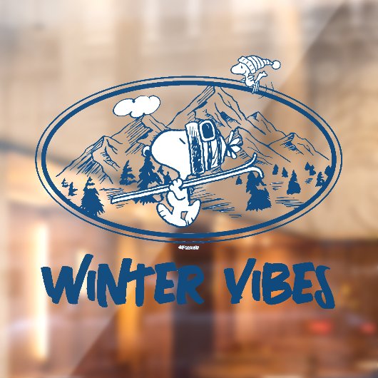 Erdnüsse | Snoopy & Woodstock Skifahren Fensteraufkleber (Blatt 2)