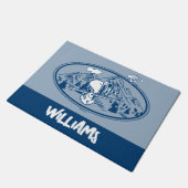 Erdnüsse | Snoopy & Woodstock Skifahren Fußmatte (Schrägansicht)