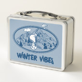 Erdnüsse | Snoopy & Woodstock Skifahren Metall Brotdose (Rückseite)