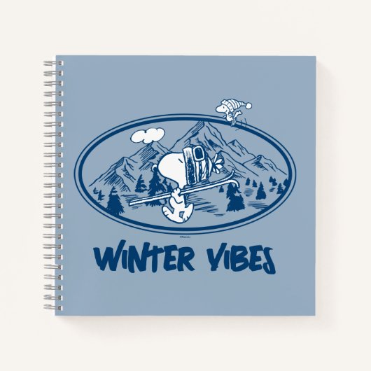 Erdnüsse | Snoopy & Woodstock Skifahren Notizblock (Vorderseite)