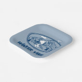 Erdnüsse | Snoopy & Woodstock Skifahren Pappteller (Gewinkelt)