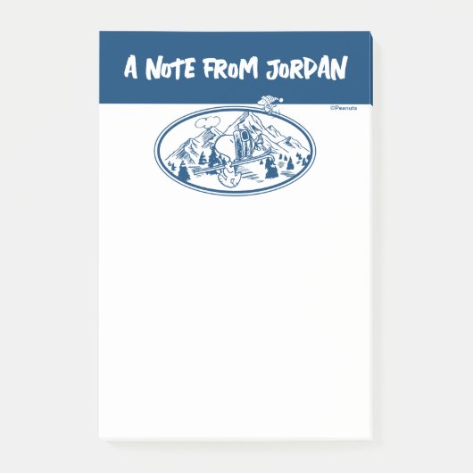 Erdnüsse | Snoopy & Woodstock Skifahren Post-it Klebezettel (Vorderseite)