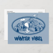 Erdnüsse | Snoopy & Woodstock Skifahren Postkarte (Vorne/Hinten)