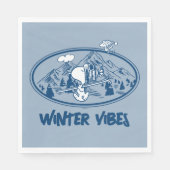 Erdnüsse | Snoopy & Woodstock Skifahren Serviette (Vorderseite)