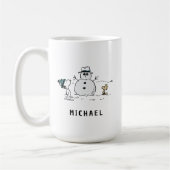 Erdnüsse | Snoopy & Woodstock Snowman | Name hinzu Kaffeetasse (Links)