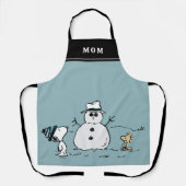 Erdnüsse | Snoopy & Woodstock Snowman | Name hinzu Schürze (Vorderseite)