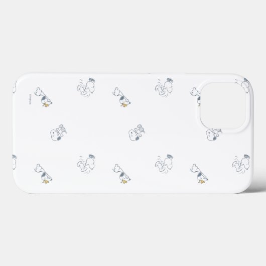 Erdnüsse | Snoopy & Woodstock Soft Grau Muster Case-Mate iPhone Hülle (Rückseite (Horizontal))