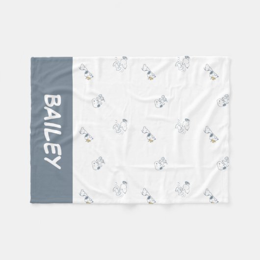 Erdnüsse | Snoopy & Woodstock Soft Grau Muster Fleecedecke (Vorderseite (Horizontal))