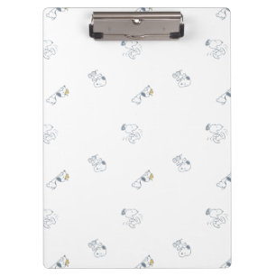 Erdnüsse   Snoopy & Woodstock Soft Grau Muster Klemmbrett