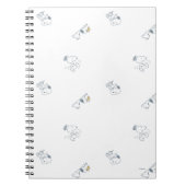 Erdnüsse | Snoopy & Woodstock Soft Grau Muster Notizblock (Vorderseite)