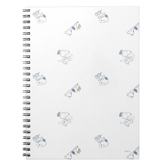Erdnüsse | Snoopy & Woodstock Soft Grau Muster Notizblock (Vorderseite)