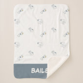 Erdnüsse | Snoopy & Woodstock Soft Grau Muster Sherpadecke (Vorderseite)