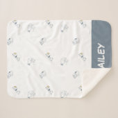 Erdnüsse | Snoopy & Woodstock Soft Grau Muster Sherpadecke (Vorderseite (Horizontal))