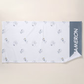 Erdnüsse | Snoopy & Woodstock Soft Grau Muster Strandtuch (Vorderseite)