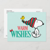 Erdnüsse | Snoopy & Woodstock Warme Wünsche Feiertagspostkarte (Vorne/Hinten)