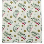 Erdnüsse | Snoopy & Woodstock Warmes Kakaomuster Duschvorhang (Vorderseite)