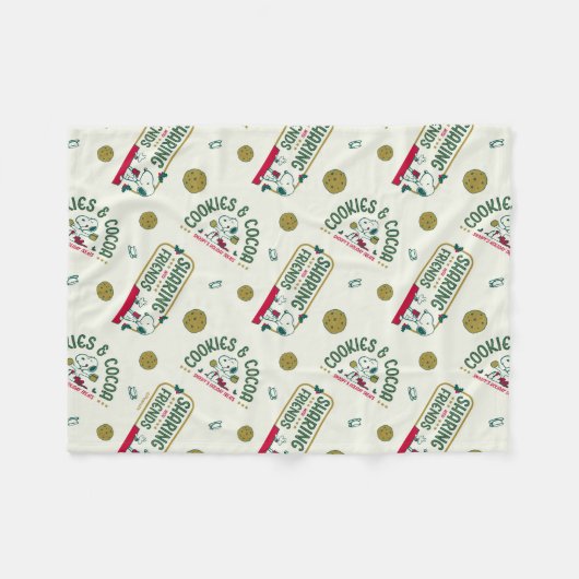 Erdnüsse | Snoopy & Woodstock Warmes Kakaomuster Fleecedecke (Vorderseite (Horizontal))