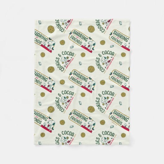 Erdnüsse | Snoopy & Woodstock Warmes Kakaomuster Fleecedecke (Vorderseite)