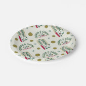 Erdnüsse | Snoopy & Woodstock Warmes Kakaomuster Pappteller (Schrägansicht)