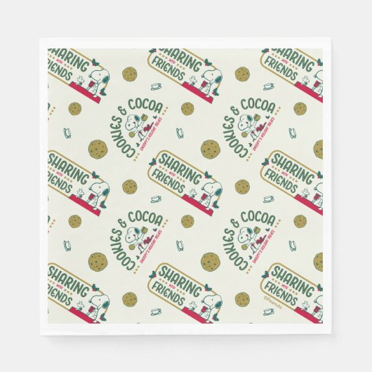 Erdnüsse | Snoopy & Woodstock Warmes Kakaomuster Serviette (Vorderseite)