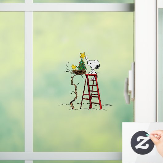 Erdnüsse | Snoopy & Woodstock Weihnachtsbaum Fensteraufkleber (Zuhause)