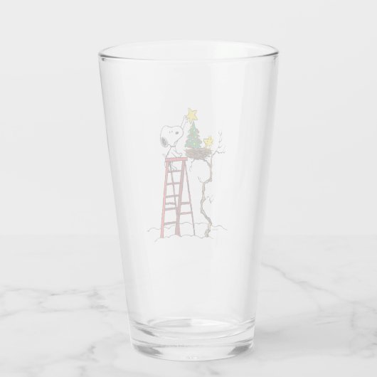 Erdnüsse | Snoopy & Woodstock Weihnachtsbaum Glas (Rückseite)