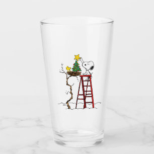 Erdnüsse   Snoopy & Woodstock Weihnachtsbaum Glas