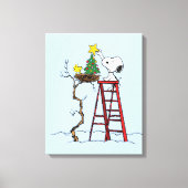 Erdnüsse | Snoopy & Woodstock Weihnachtsbaum Leinwanddruck (Vorderseite)