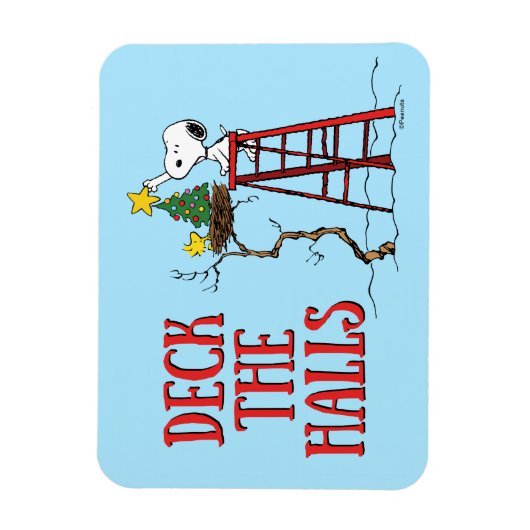 Erdnüsse | Snoopy & Woodstock Weihnachtsbaum Magnet (Vertikal)
