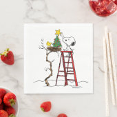 Erdnüsse | Snoopy & Woodstock Weihnachtsbaum Serviette (Beispiel)
