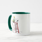 Erdnüsse | Snoopy & Woodstock Weihnachtsbaum Tasse (Vorderseite Links)