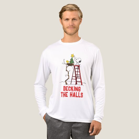 Erdnüsse | Snoopy & Woodstock Weihnachtsbaum Tri-Blend Shirt (Vorderseite komplett)