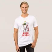 Erdnüsse | Snoopy & Woodstock Weihnachtsbaum Tri-Blend Shirt (Vorderseite voll)