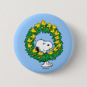 Erdnüsse | Snoopy & Woodstock Weihnachtskranz Button (Vorderseite)