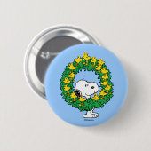 Erdnüsse | Snoopy & Woodstock Weihnachtskranz Button (Vorne & Hinten)