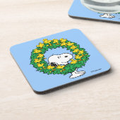 Erdnüsse | Snoopy & Woodstock Weihnachtskranz Getränkeuntersetzer (Linke Seite)