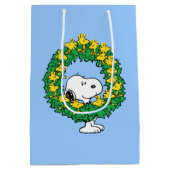 Erdnüsse | Snoopy & Woodstock Weihnachtskranz Mittlere Geschenktüte (Rückseite)