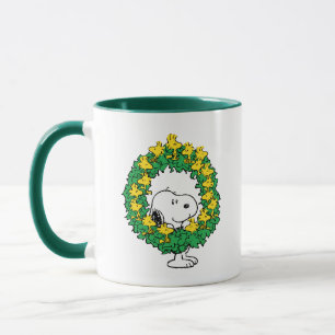 Erdnüsse   Snoopy & Woodstock Weihnachtskranz Tasse