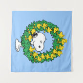 Erdnüsse | Snoopy & Woodstock Weihnachtskranz Wandteppich (Vorderseite (Horizontal))