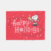 Erdnüsse | Snoopy & Woodstock Weihnachtsmann Fleecedecke (Vorderseite (Horizontal))