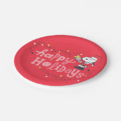 Erdnüsse | Snoopy & Woodstock Weihnachtsmann Pappteller (Schrägansicht)