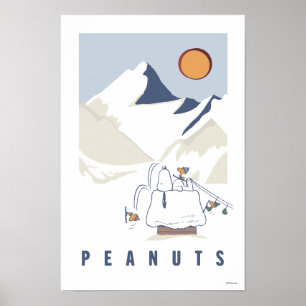 Erdnüsse Snoopy Woodstock Winter Berg Poster