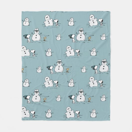 Erdnüsse | Snoopy & Woodstock Winter Break Pattern Fleecedecke (Vorderseite)