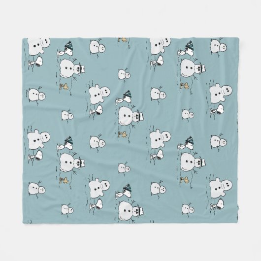 Erdnüsse | Snoopy & Woodstock Winter Break Pattern Fleecedecke (Vorderseite (Horizontal))