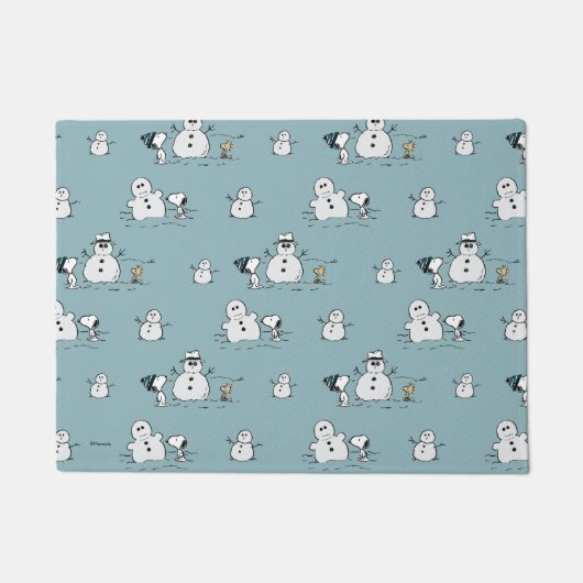 Erdnüsse | Snoopy & Woodstock Winter Break Pattern Fußmatte (Vorderseite)