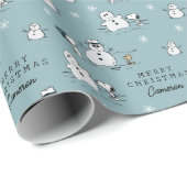 Erdnüsse | Snoopy & Woodstock Winter Break Pattern Geschenkpapier (Rolleneckpunkt)