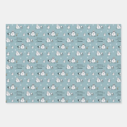 Erdnüsse | Snoopy & Woodstock Winter Break Pattern Geschenkpapier Set (Vorderseite)