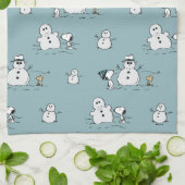Erdnüsse | Snoopy & Woodstock Winter Break Pattern Geschirrtuch (Gefaltet)