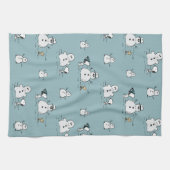 Erdnüsse | Snoopy & Woodstock Winter Break Pattern Geschirrtuch (Horizontal)