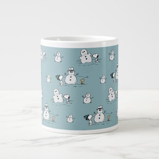 Erdnüsse | Snoopy & Woodstock Winter Break Pattern Jumbo-Tasse (Vorderseite)